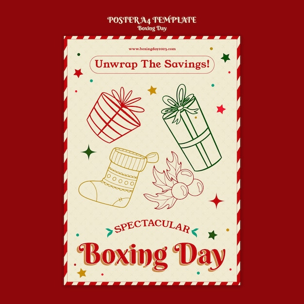 Free PSD boxing day sales template design