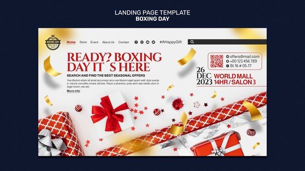 Free PSD boxing day sales template design