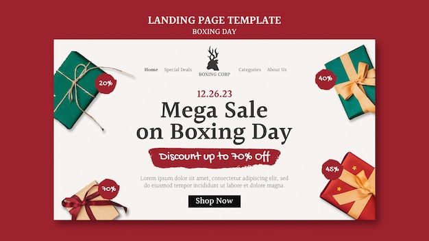 Free PSD boxing day template design