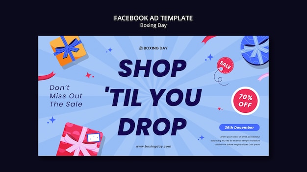 Free PSD boxing day template design