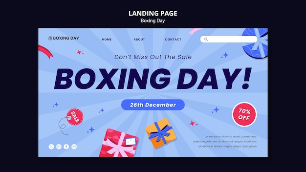 Free PSD boxing day template design