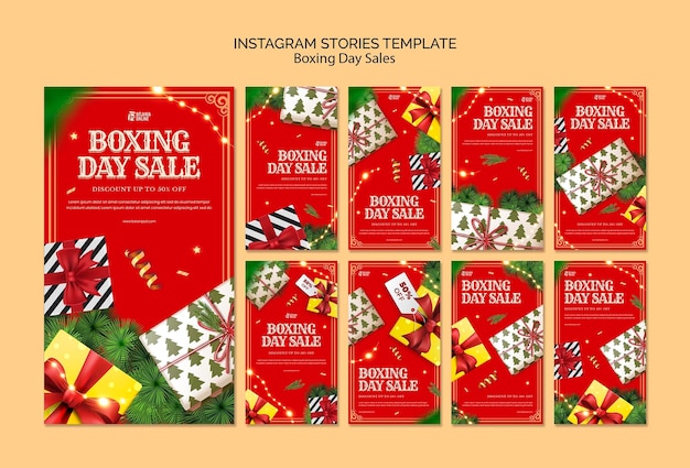 Free PSD boxing day template design