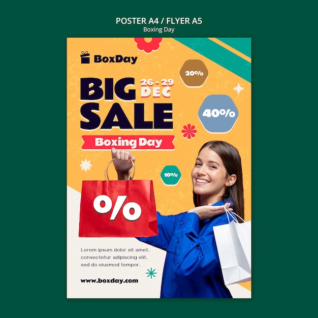 Boxing day vertical poster template