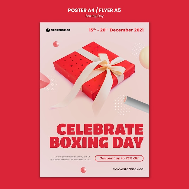 Boxing day vertical print template