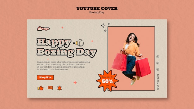 Free PSD boxing day youtube cover template