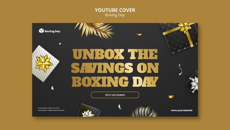 Free PSD boxing day  youtube cover template