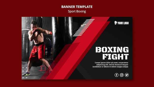 Free PSD boxing fight banner web template