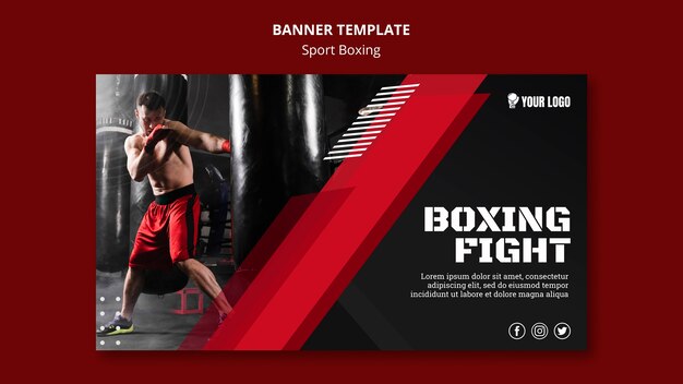 Boxing fight banner web template