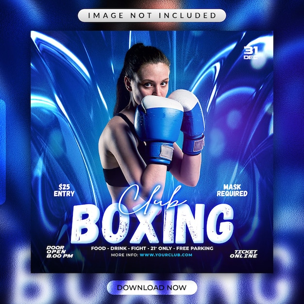 Boxing flyer or social media promotional banner template