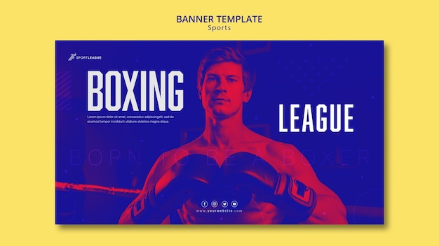 Boxing league banner template