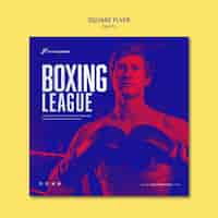 Free PSD boxing league square flyer template