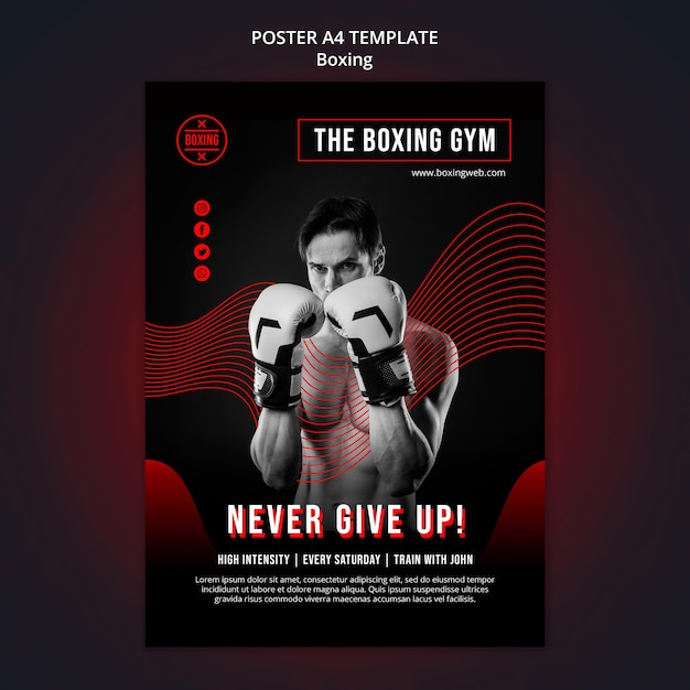 Boxing print template with photo