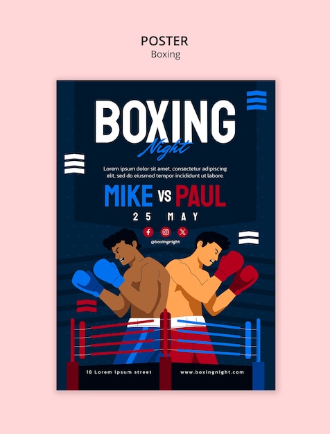 PSD gratuito progettazione del modello di boxe