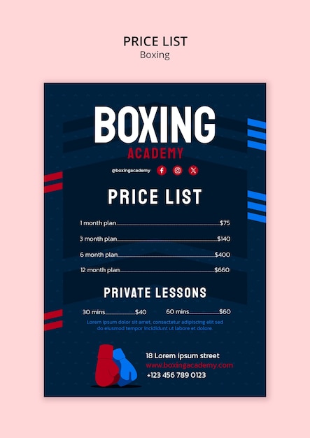 Free PSD boxing template design