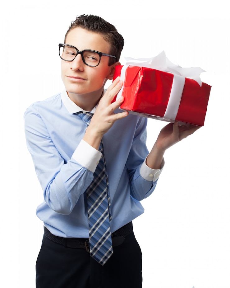 Free PSD boy with a gift