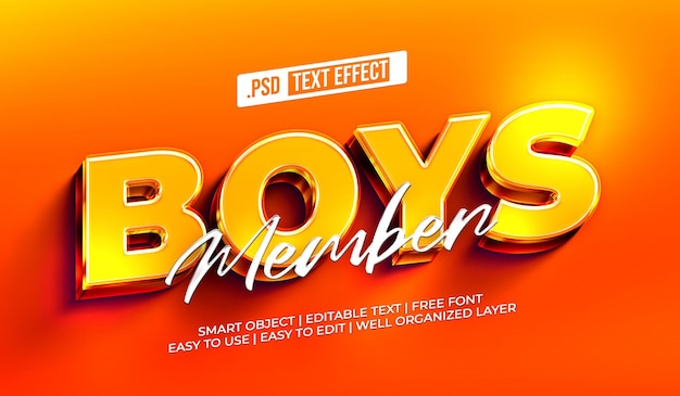 Boys text style effect