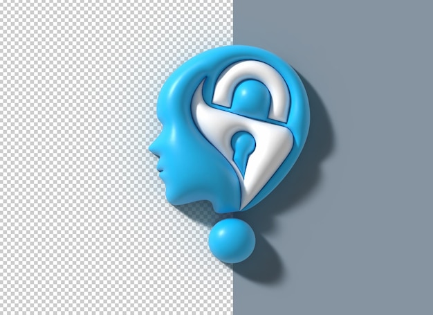 Brain Lock Logo 3D Illustration Design – Free PSD Download