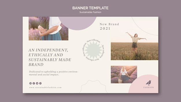 Brand of sustainable fashion banner template