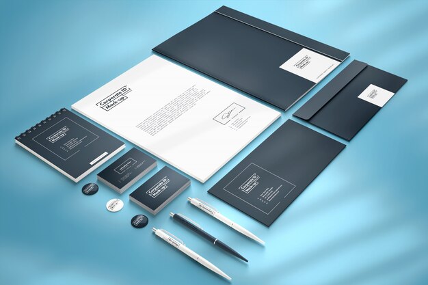 Download Premium Psd Branding Corporate Identity Mock Up Set Perspective View PSD Mockup Templates