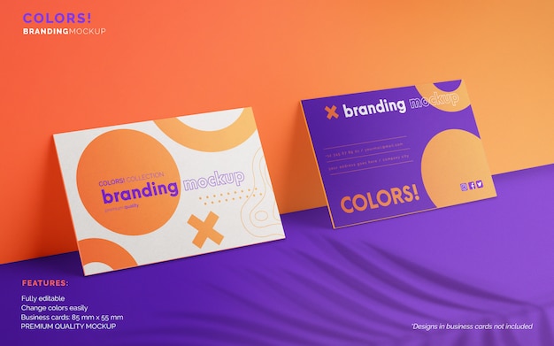 Branding mockup with two business cards