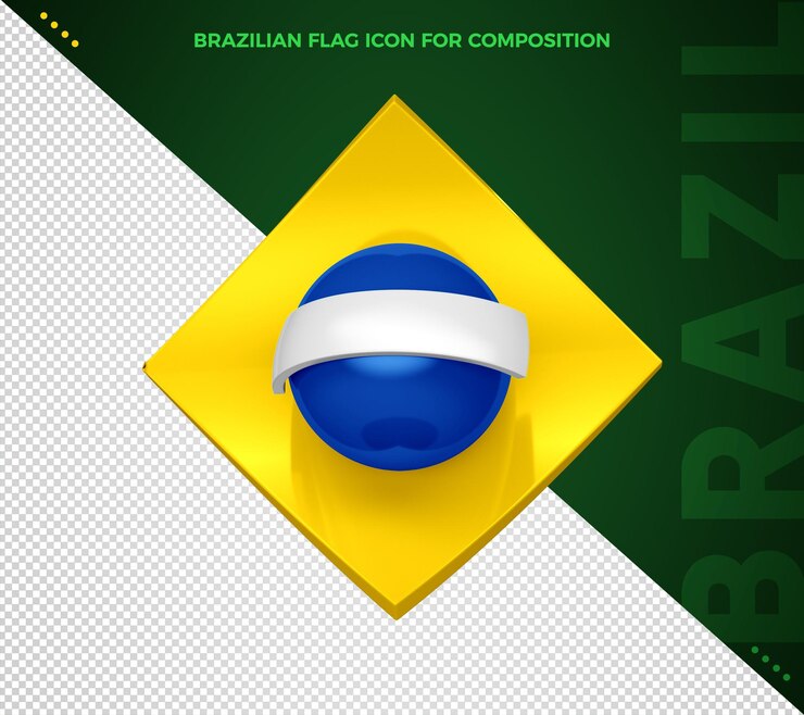 Free PSD brazil flag 3d icon