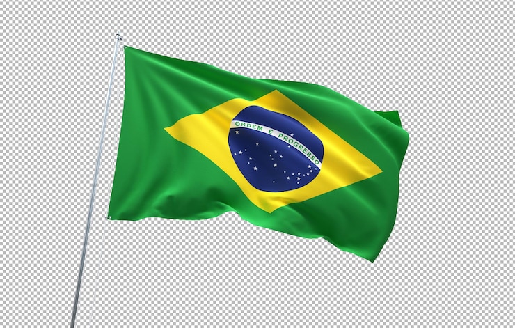 Free PSD brazil flag on transparent