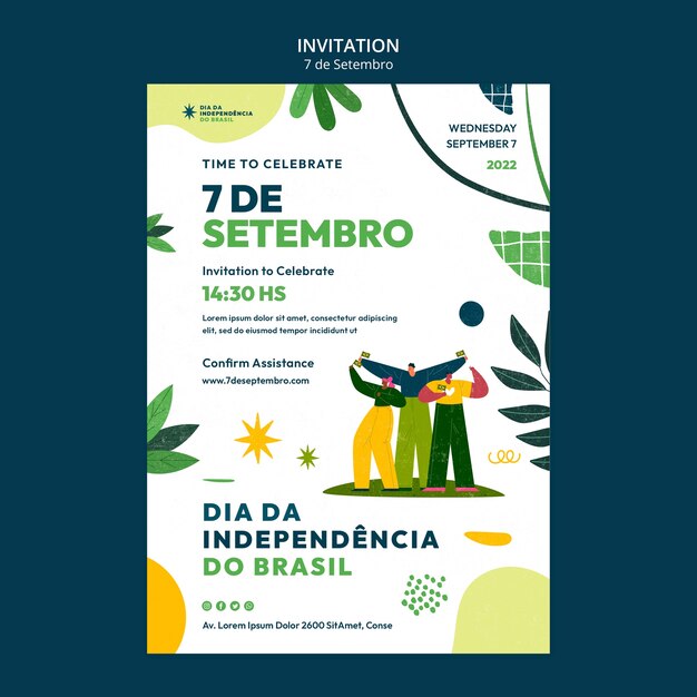 Brazil independence day template design