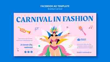 Free PSD brazilian carnival celebration facebook template