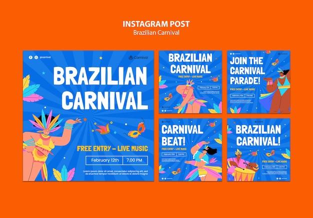 Brazilian carnival celebration instagram posts