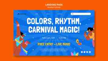 Free PSD brazilian carnival celebration landing page