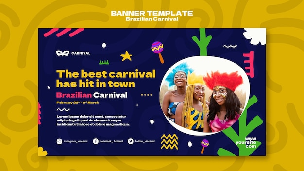 Brazilian carnival event banner template