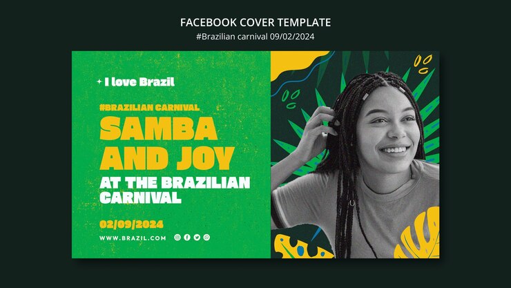 Free PSD brazilian carnival facebook cover template