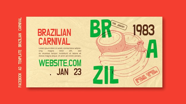 Free PSD brazilian carnival facebook template