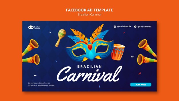 ブラジルのカーニバルのfacebookテンプレート