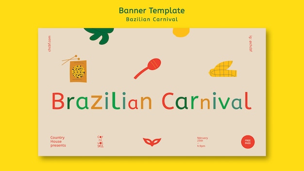 Free PSD brazilian carnival horizontal banner