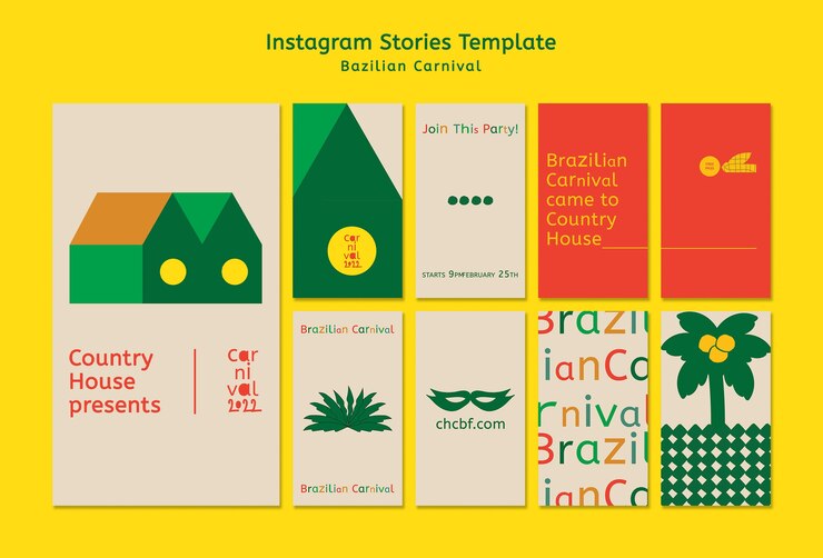 Free PSD brazilian carnival instagram stories template