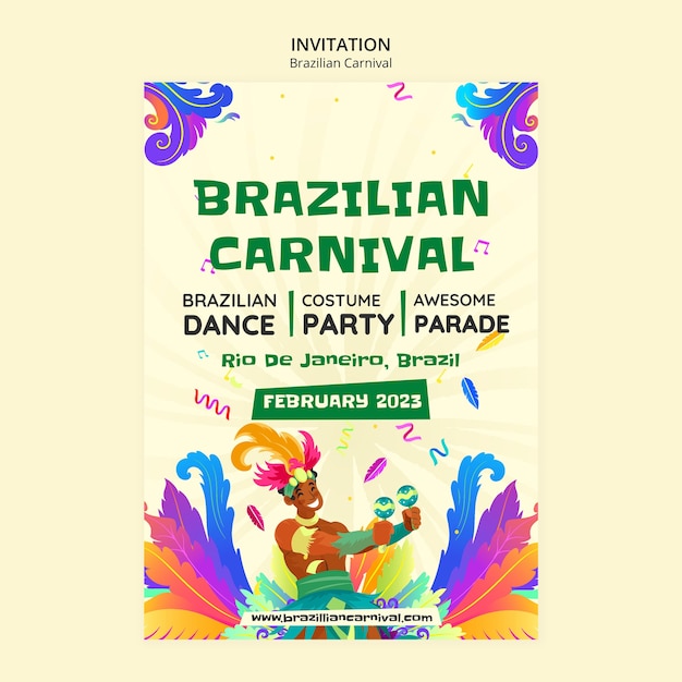 brazilian carnival invitation template