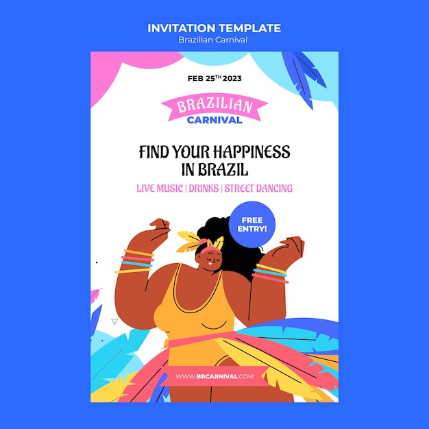 Brazilian carnival invitation template