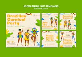 Free PSD brazilian carnival party social media post