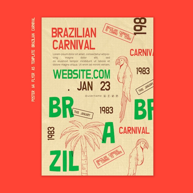 Free PSD brazilian carnival poster template