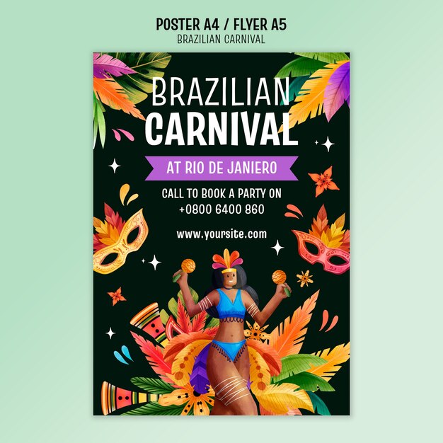 brazilian carnival poster template