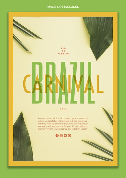 Free PSD brazilian carnival poster template