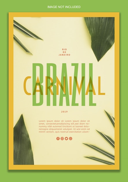 Modello di manifesto del carnevale brasiliano