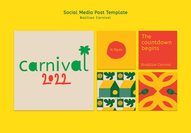 Free PSD brazilian carnival rhythm social media post