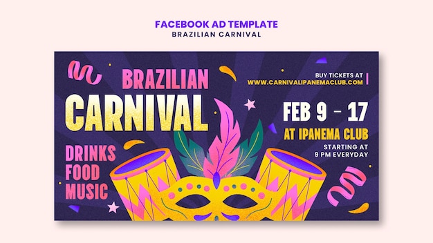 Free PSD brazilian carnival template design