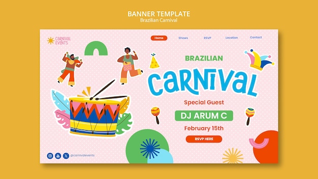 Free PSD brazilian carnival template design