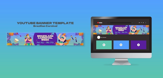 Free PSD brazilian carnival  template design