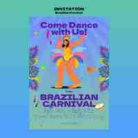 Бесплатный PSD Дизайн шаблона бразильского карнавала