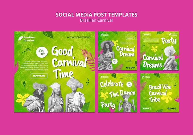 Free PSD brazilian carnival template design