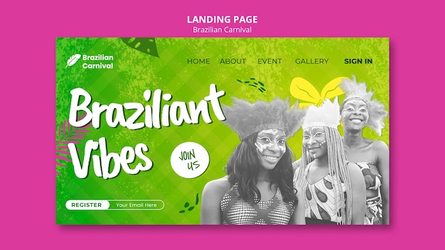 Free PSD brazilian carnival template design